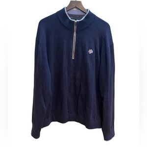 Greyson Navy Half-Zip Sweater with Contrast Trim size XXL